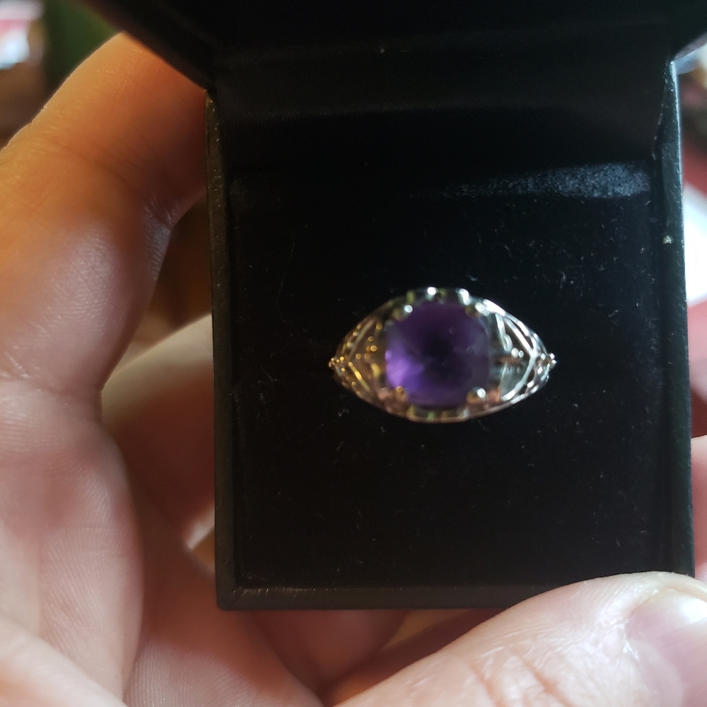 Authentic amethyst sterling ring